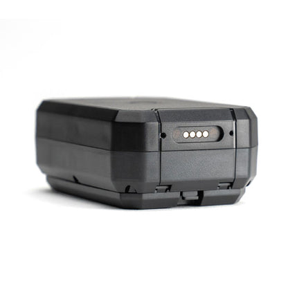 Image of the Logistimatics Mobile-200 GPS tracker's side, focusing on the USB port used for charging the device.